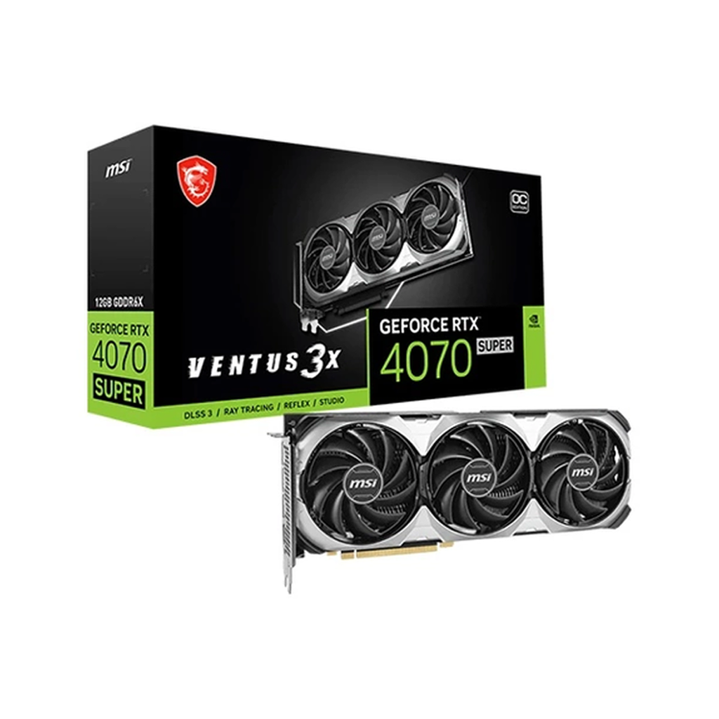 CARTE GRAPHIQUE MSI VENTUS GeForce RTX 4070 SUPER 12G 3X OC NVIDIA 12 Go GDDR6X